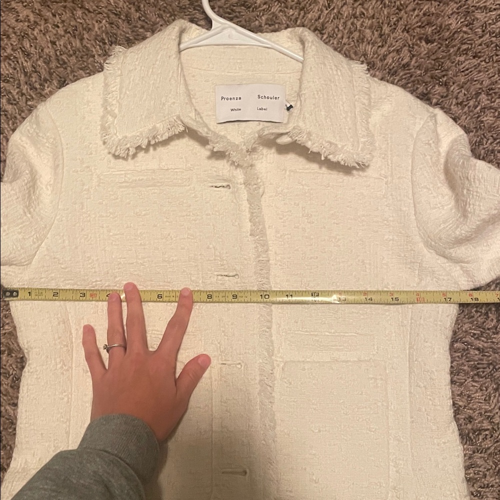 Proenza Schouler Cotton Tweed Crop Jacket Coat size 0 Ivory White - Picture 11 of 11